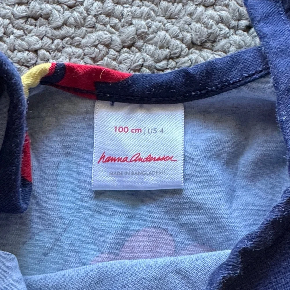 Hanna Andersson Navy Floral Twirl Dress with Red, Yellow & Teal Accents - Picture 2 of 3